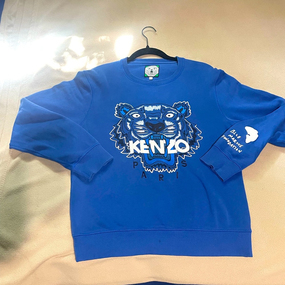 Kenzo Paris Blue Marine Foundation Embroidered Tiger Crewneck Sweatshirt Men’s M